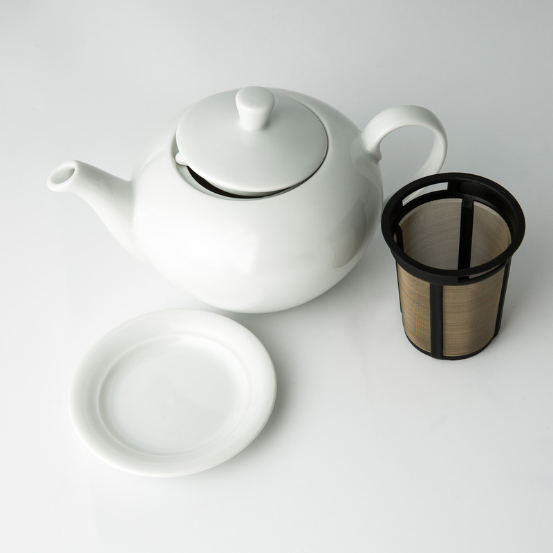 德国finum 可拆洗内胆泡茶壶 白瓷过滤茶壶 泡茶壶0.45L