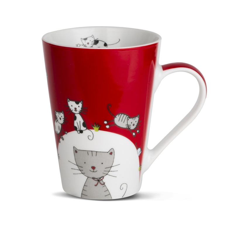 德国原产KOENITZ陶瓷水杯水具杯子马克杯可爱猫咪420ml