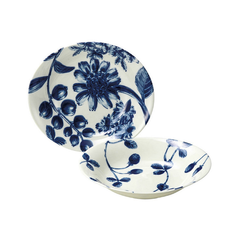 日本Aito Botamical中西餐盘子 美浓烧陶瓷碟子 2件套装