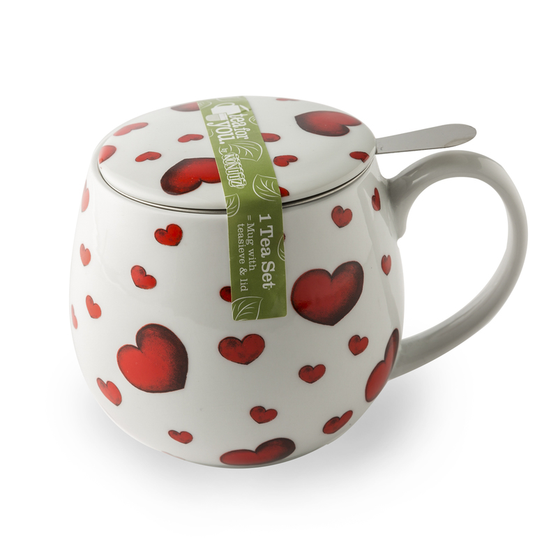 德国原产KOENITZ茶伴系列小红心瓷器水具陶瓷杯茶杯420ml