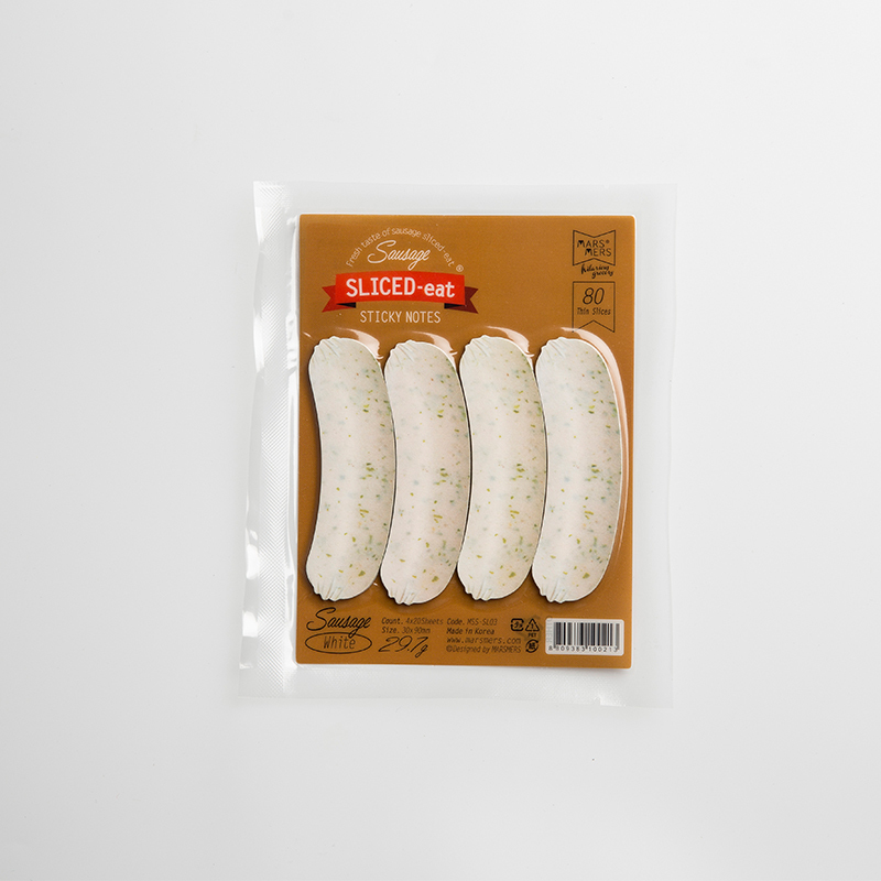 韩国MARSMERS 创意便利贴  怀特白色香肠系列（4支装）