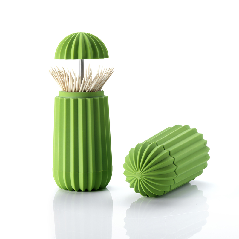 丹麦Essey Cactus创意手压自动防尘牙签盒