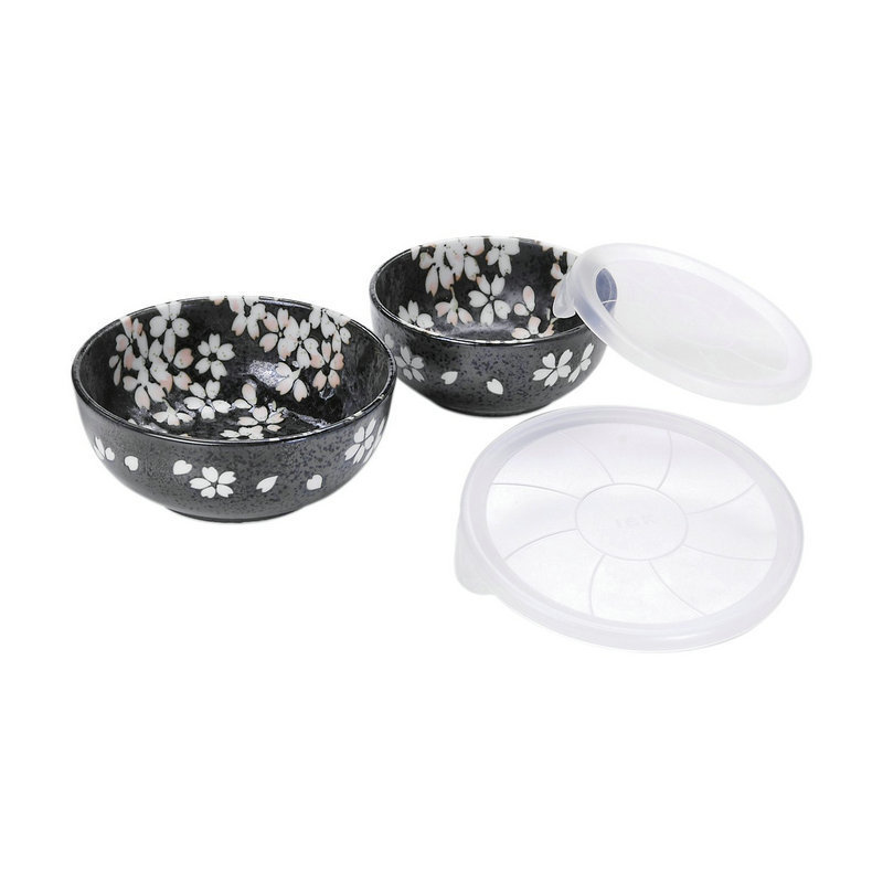 日本Aito 美浓烧陶瓷碗 微波炉用保鲜碗 两个套装